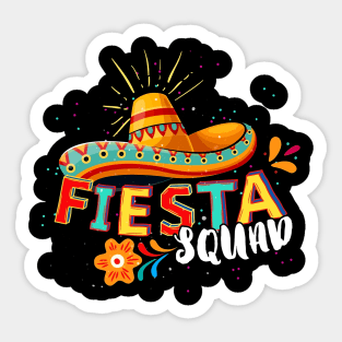 Fiesta Squad Sombrero Mexico Party Cinco De Mayo Matching Sticker